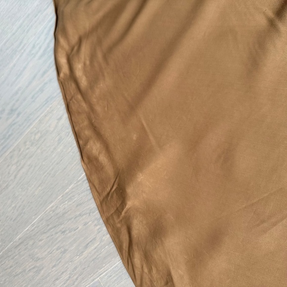 A.L.C. Penny Dress Draped Shoulder Brown Satin Maxi Gown - Size 2 - ALC Mocha - Picture 14 of 14